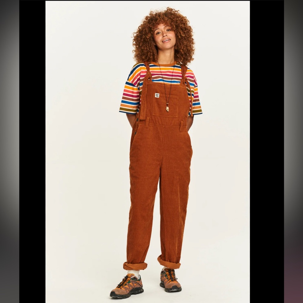 Lucy & Yak Rust Brown Corduroy Cotton Overalls